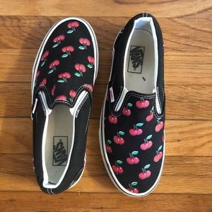 Vans - Cherry Slip Ons - women’s 8.6 men’s 7